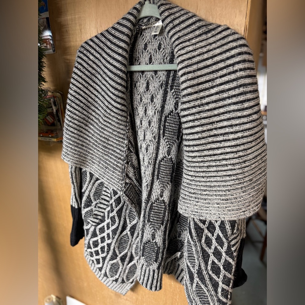Striped Black and Gray Women's Sweater